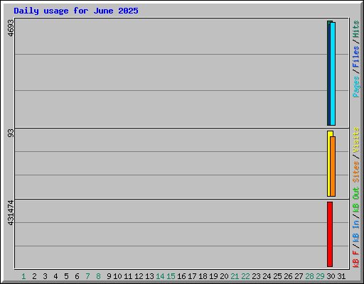 Daily usage for June 2025