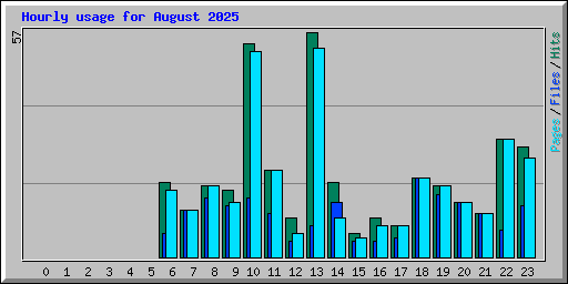 Hourly usage for August 2025