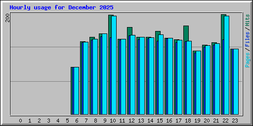 Hourly usage for December 2025